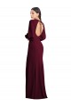 Puff Sleeves Long Maxi Briddesmaid Dress with Cutout Tie Back Clearance