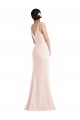 Skinny Strap Deep V-Neck Trumpet Crepe Prom Dress with Front Slit Clearance