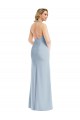 Plunge Neck Halter Backless Trumpet Prom Dress with Front Slit Clearance