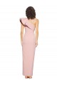 Full Length One Shoulder Crepe Prom Dress with Side Leg Split Clearance