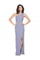Floor Length One Shoulder Crepe Prom Dress with Pencil Skirt and Side Split Clearance