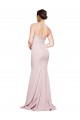 Straight Neck Long Strapless Crepe Prom Dress with Soft Tulle Overlay and Small Train Clearance