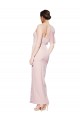 One Shoulder Tulle Overlay Sweetheart Neckline Long Crepe Prom Dress with Thigh Split Clearance