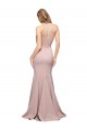 Long Sweetheart Crepe Prom Dress with High Neck Illusion Tulle Details Clearance