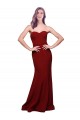 Long Full Length Sweetheart Slim Crepe Prom Dress with Strapless Bodice Clearance