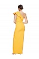 One Shoulder Floor Length Crepe Prom Dress with Thigh High Split Clearance