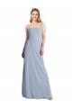 Straight Neckline Crepe Slip Prom Dress with Strappy Back Clearance