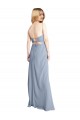 Straight Neckline Crepe Slip Prom Dress with Strappy Back Clearance
