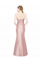 Long Strapless Stretch Satin Prom Dress with Pleats and Low Back Clearance