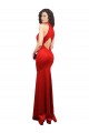Halter Neck keyhole Front Back Long Stretch Satin Prom Dress Clearance