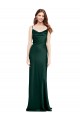 Fitted Cowl Neck Long Stretch Satin Slip Prom Dress with V-Back Clearance