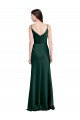 Fitted Cowl Neck Long Stretch Satin Slip Prom Dress with V-Back Clearance