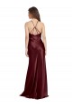High Neck Halter Long Sleeveless Stretch Satin Prom Dress with Strappy Back Clearance