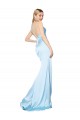 Double Straps V-Neck Sleeveless Stretch Satin Prom Dress with High Slit Clearance