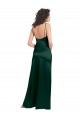 Long Slim Scoop Neck Stretch Satin Prom Dress with Open Back Clearance