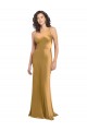 One Shoulder Long Floor Length Stretch Satin Slip Prom Dress Clearance