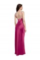 V-Neck Spaghetti Straps Slim Stretch Satin Prom Dress with Low Scoop Back Clearance