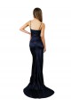 Pleated Sash Skirt Long Stretch Satin Prom Dress with High Slit Clearance