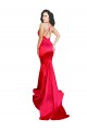 Mermaid Open Back Long Stretch Satin Prom Dress with High Slit Clearance