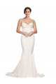 Strapless Cowl Neck Sweep Train Stretch Satin Prom Dress Clearance