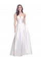 Full Length Strapless V-Cutout Stretch Satin Prom Dress Clearance