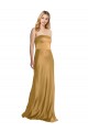 Sleek Strapless Long A-Line Stretch Satin Prom Dress Clearance
