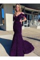 Cold Shoulder Sleeveless Long Court Train Velvet Sequin Prom Dress Clearance