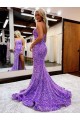 A-Line Sweetheart Sleeveless Long Velvet Sequin Prom Dress with Slit Clearance