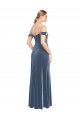 Draped Sleeves Wide Scoop Neck Off the Shoulder Velvet Prom Dress Clearance