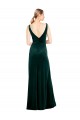 Sleek V-Neck Long Velvet Prom Dress with Side Slit Clearance