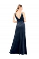 V-Back Long Velvet Prom Dress with Notched V-Neck and Spaghetti Straps Clearance