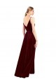 Faux Wrap V-Neck Sleek Long Velvet Prom Dress Clearance