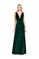 Daring Deep V-Neck Long Full Length Velvet Prom Dress Clearance