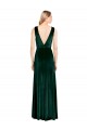 Daring Deep V-Neck Long Full Length Velvet Prom Dress Clearance