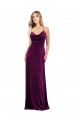 Draped Neckline Spaghetti Straps Velvet Prom Dress Clearance
