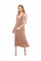Midi Length Short V-Neck Velvet Cocktail Prom Dress / Homecoming Dress with Notched Neckline Clearance