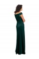 Floor Length Cap Sleeves Long Velvet Prom Dress with High Side Slit Clearance