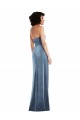 Strapless Velvet Maxi Prom Dress with Draped Skirt Clearance