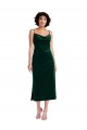 Midi Length Cowl Neck Velvet Short Slip Cocktail Prom Dress / Homecoming Dress Clearance