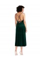 Midi Length Cowl Neck Velvet Short Slip Cocktail Prom Dress / Homecoming Dress Clearance