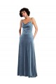 Sleek Cowl Neck Velvet Maxi Prom Dress with Pockets Clearance