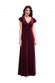 Flutter Sleeve Velvet Maxi Prom Dress with Pockets Clearance