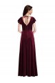 Flutter Sleeve Velvet Maxi Prom Dress with Pockets Clearance