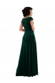 Cowl Neck Cap Sleeve Velvet Maxi Prom Dress with Pockets Clearance