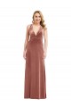 Plunging Neckline Velvet Maxi Prom Dress with Criss Cross Open Back Clearance