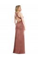 Plunging Neckline Velvet Maxi Prom Dress with Criss Cross Open Back Clearance