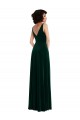 Floor Length Velvet Maxi Prom Dress with Shirred Bodice and Front Slit Clearance