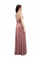 Low Scoop Back Long V-Neck Velvet Slip Prom Dress Clearance