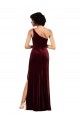 One Shoulder Floor-Length Velvet Prom Dress Clearance