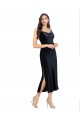 Midi Length Velvet Cocktail Prom Dress / Homecoming Dress with Cowl Neck and Spaghetti Straps Clearance
